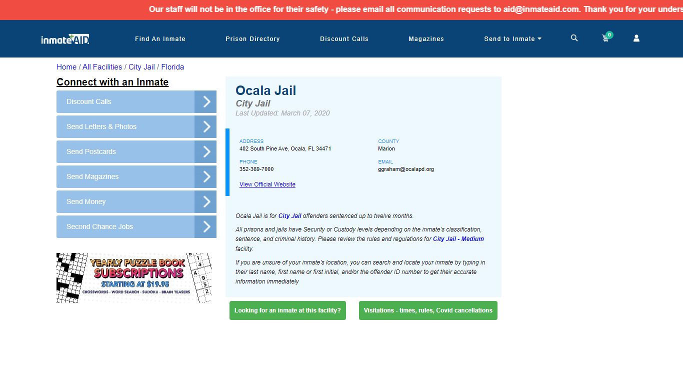 Ocala Jail | Inmate Locator